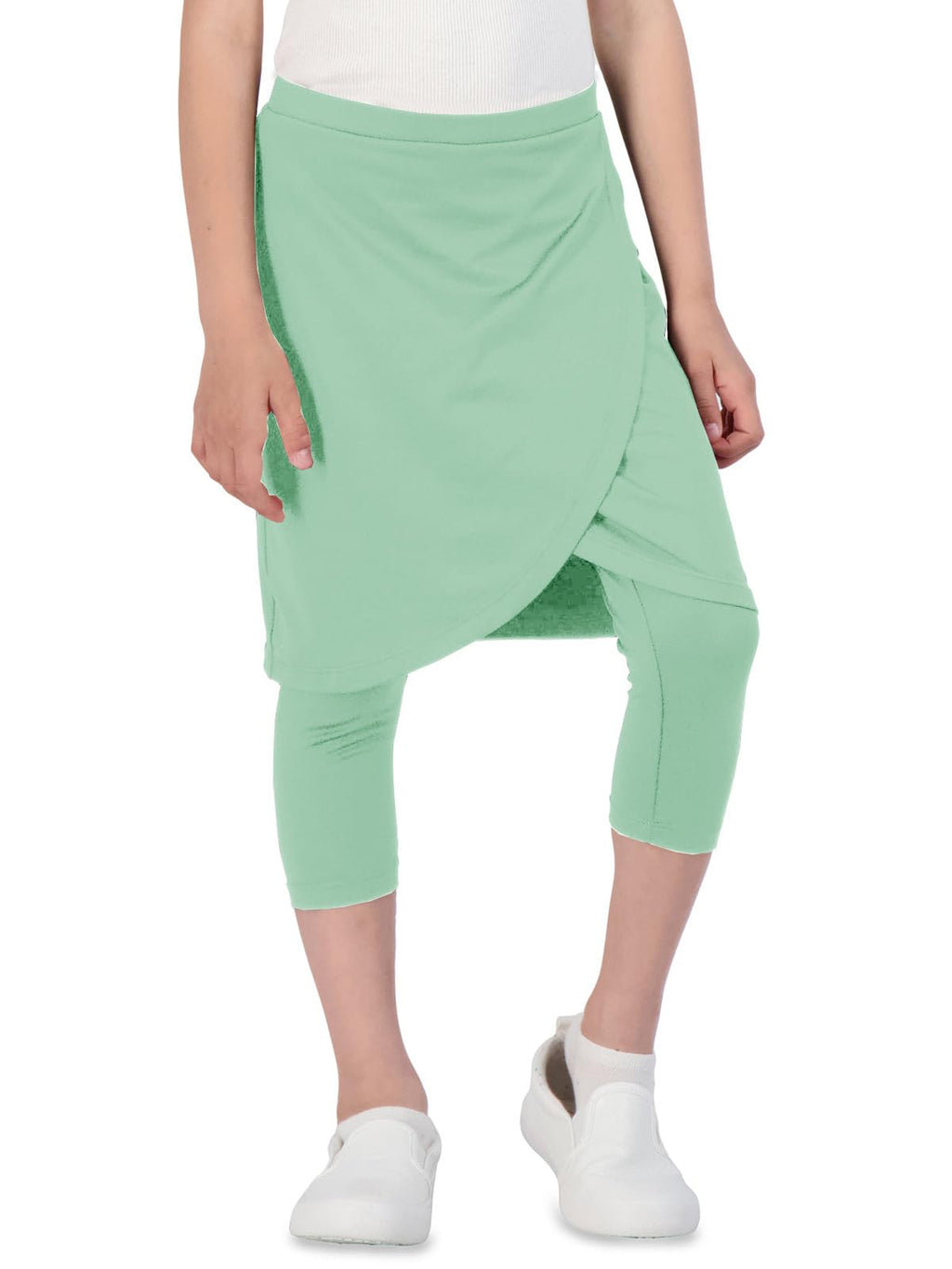 CharmWM Girls High Elastic Waist Capri Pants Kids Cute Active Golf Tennis Skorts Leggings Skirts Trousers