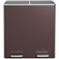 60L(16 Gal) Dual Trash Can, Stainless Steel Kitchen Garbage Can, Double Compartment Classified Rubbish Bin, Recycle Dustbin w/Plastic Inner Buckets, Soft-Close Lid, Airtight, Black