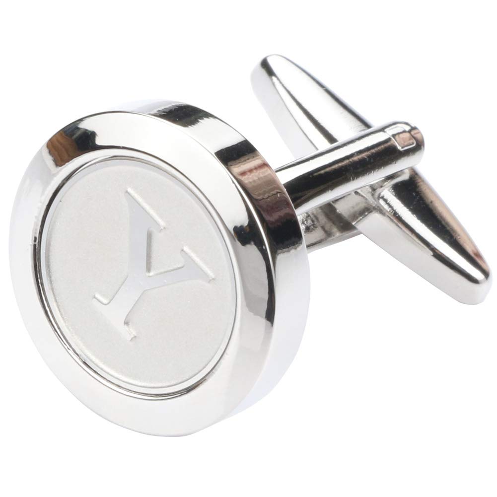 Mens Classic Stainless Steel Initial Cufflinks 26 Alphabet Initial Letter Cufflinks Business Wedding Shirts A-Z