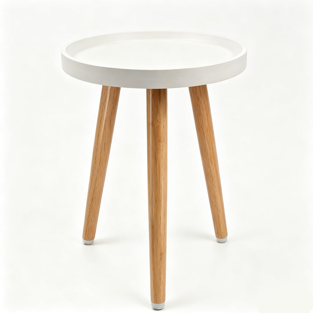 KGPLOME Plant Stand Indoor,Mid Century Walnut Wood Plant Table, Heavy Duty Metal Tall Flower Pot Stand,Modern Round Small Side End Table With Raised Design(12"x17")