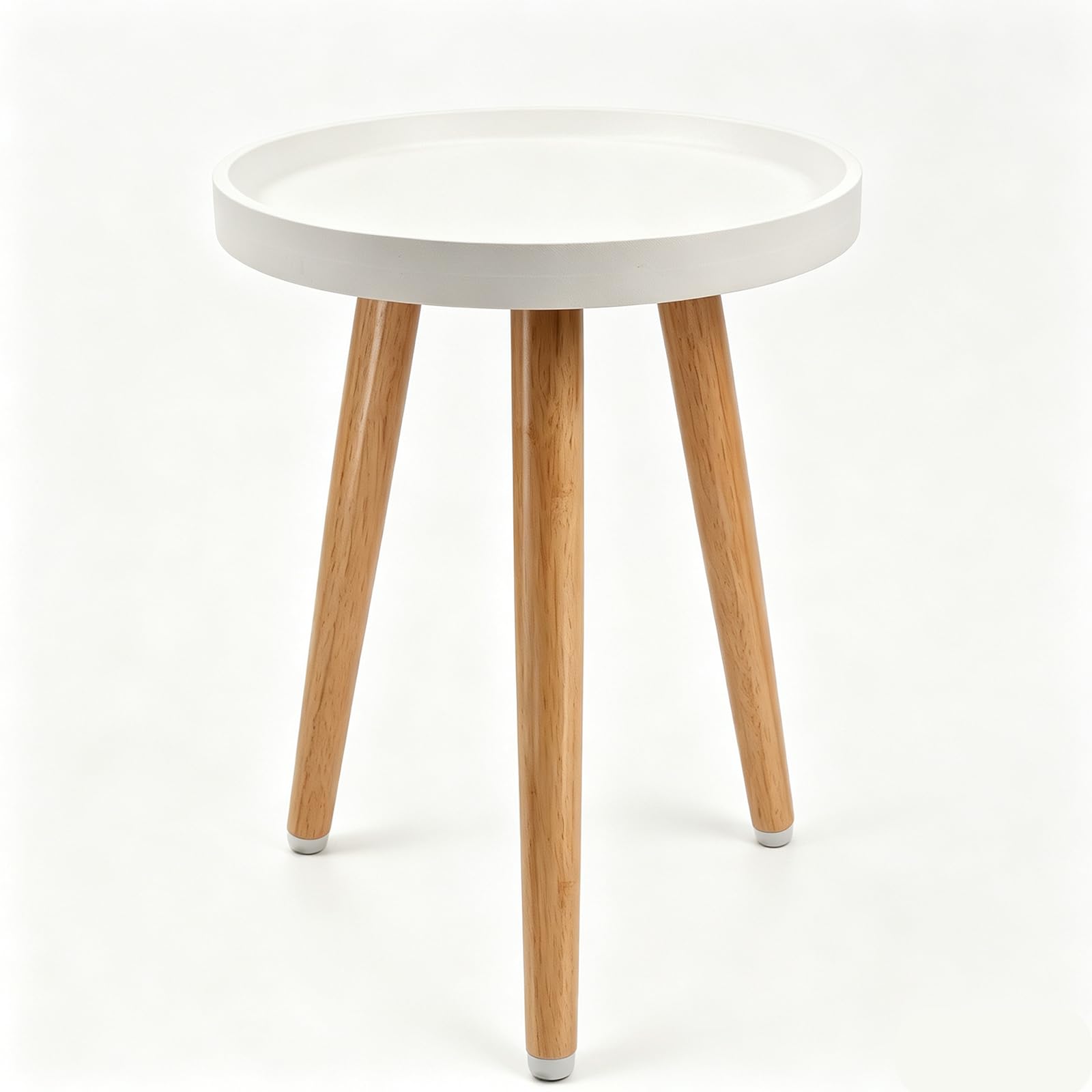 KGPLOME Plant Stand Indoor,Mid Century Walnut Wood Plant Table, Heavy Duty Metal Tall Flower Pot Stand,Modern Round Small Side End Table With Raised Design(12"x17")