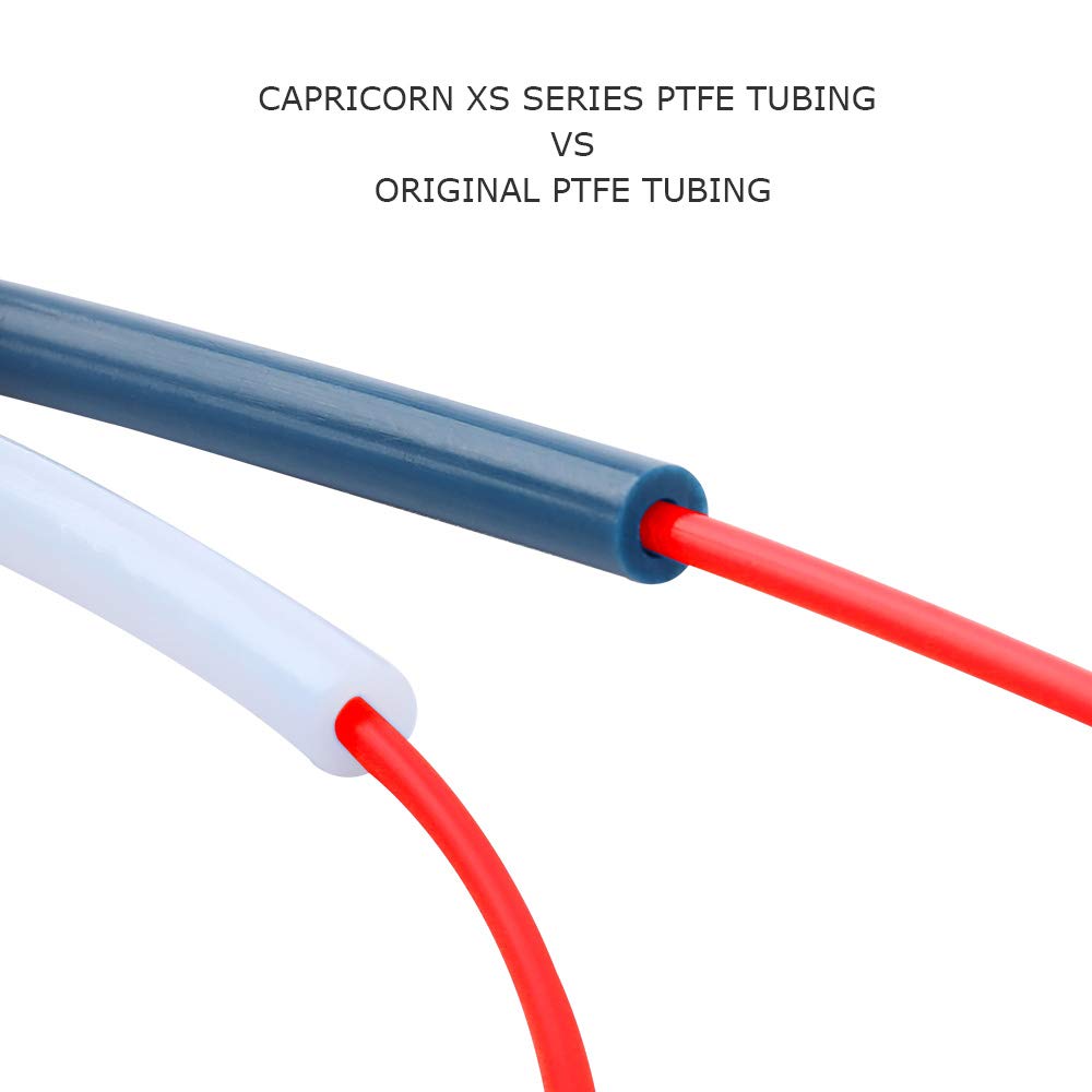 Capricorn Bowden PTFE Tubing 1M XS Series 1.75MM Filament with 2X PC4-M6 & 2X PC4-M10 Pneumatic Fittings & Tube Cutter for Creality Ender 3 V2/ Ender 3/ Ender 3 Pro/Ender 5/ CR-10/10S 3D Printer