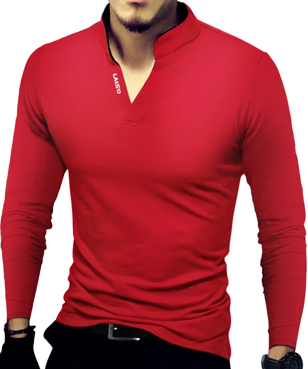 LOGEEYAR Mens Fashion Polo Henley Shirts Short/Long Sleeve Casual T-Shirts Slim Fit Cotton Polo Shirts for Men