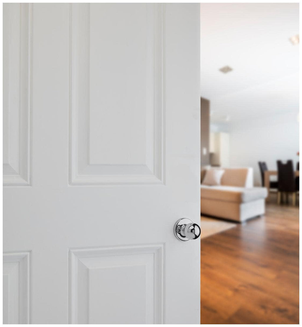 Kwikset Polo Dummy Door Knob, Single Sided Handle for Closets, French Double Doors, and Pantry, Matte Black Non-Turning Interior Push/Pull Door Knob, with Microban Protection