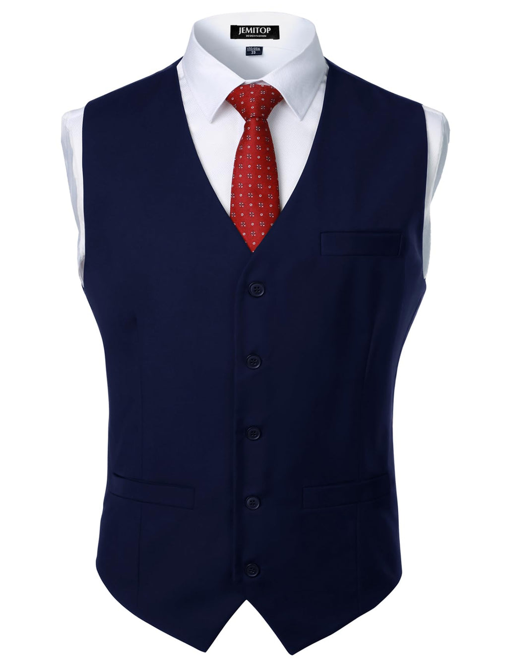 JEMITOP Men's Classic Slim Fit Dress Vest Formal Wedding Prom Tuxedo Suit Vest with Pocket