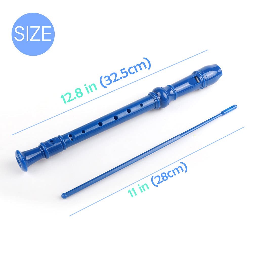 Mr.Power Maple Wooden Soprano Recorder, C Key German Style Fingering 8 Holes 2 Piece School-Approved Musical Instrument Pupil Student Educational (Wood Color)
