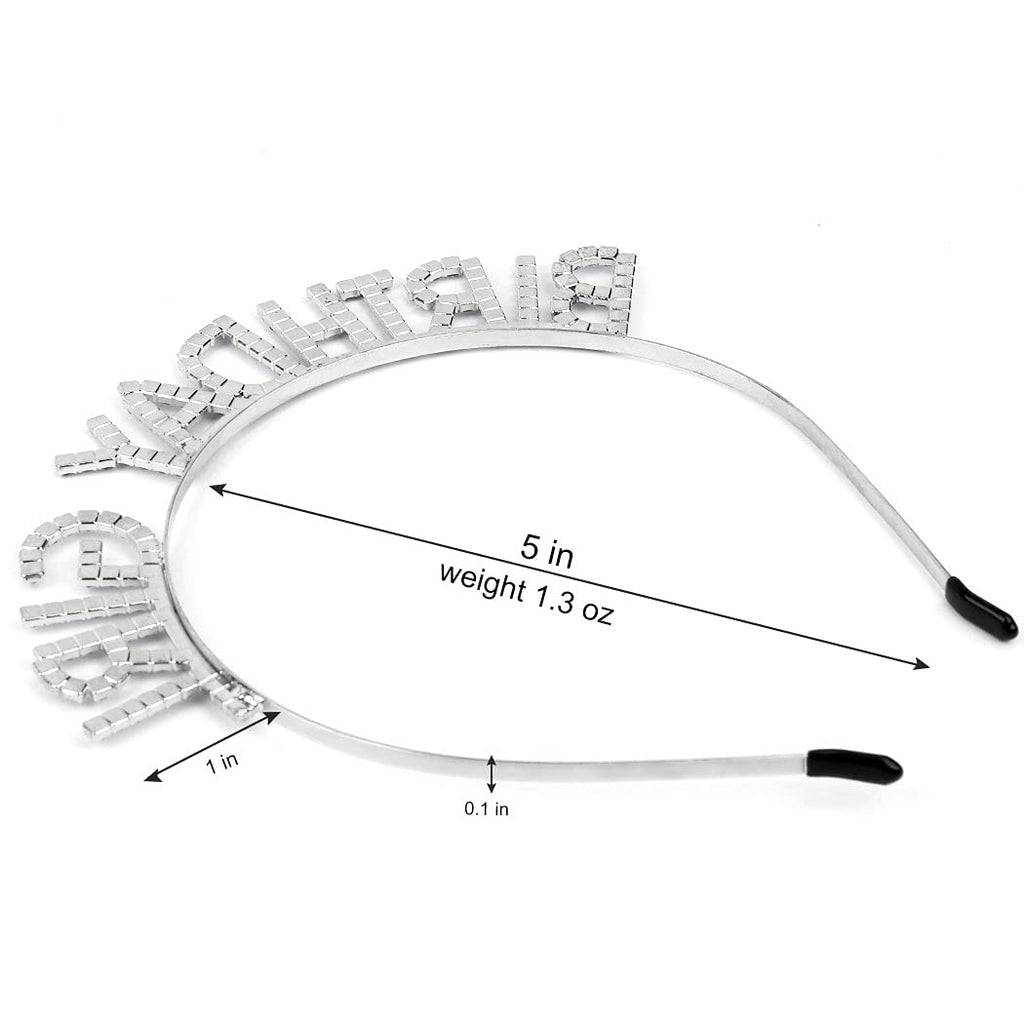 AOPRIE Birthday Girl Headband - Baroque Tiara for Women & Girls, Princess Crown Rhinestone Accessory