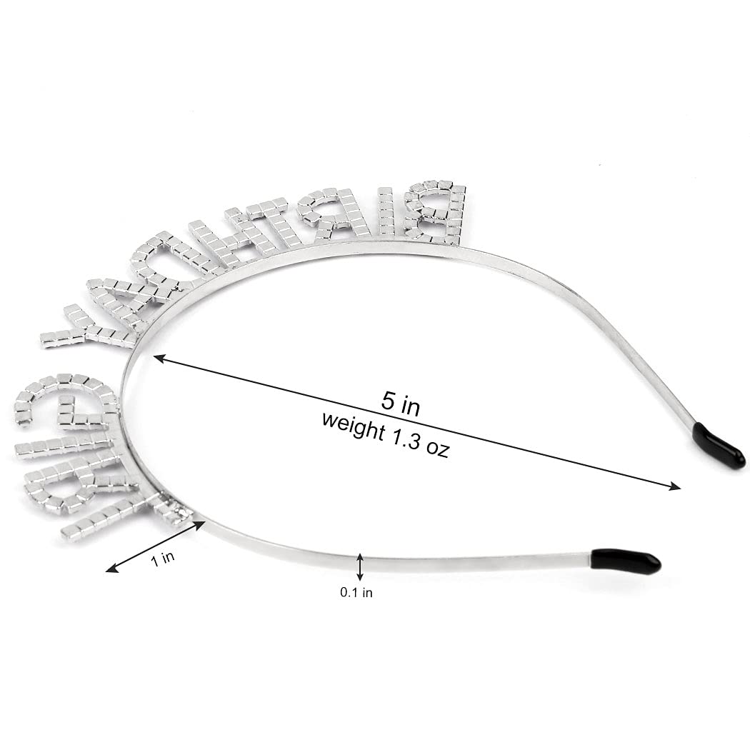 AOPRIE Birthday Girl Headband - Baroque Tiara for Women & Girls, Princess Crown Rhinestone Accessory