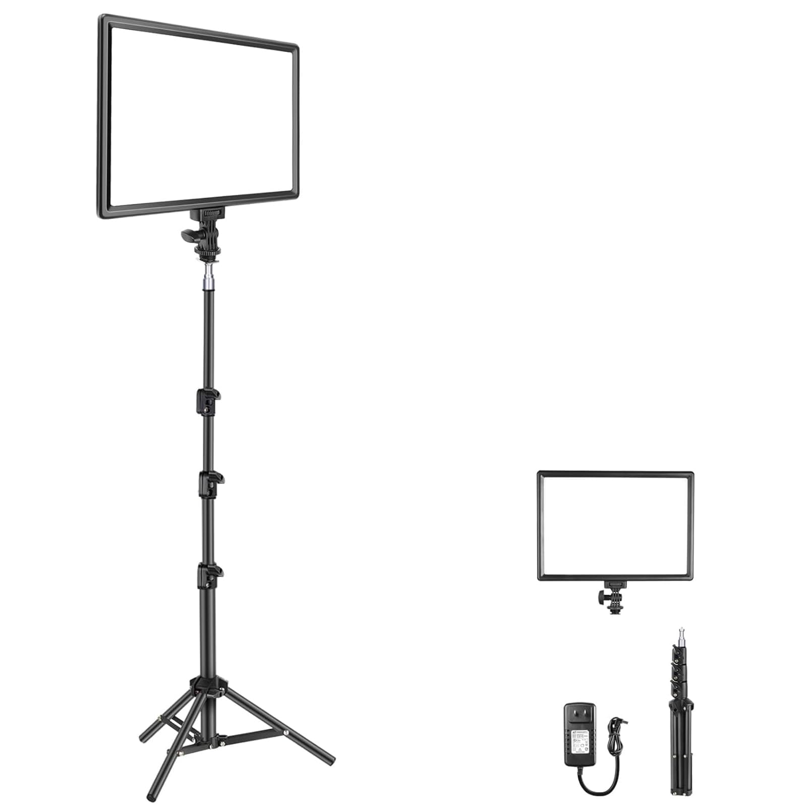 NEEWER RGB168 18.3" RGB LED Video Panel Light with App Control, Bluetooth, 2 Pack Tripod Stand Kit, 60W/360° Full Color/2500-8500K/CRI97+, Studio Photography/YouTube/Game Streaming