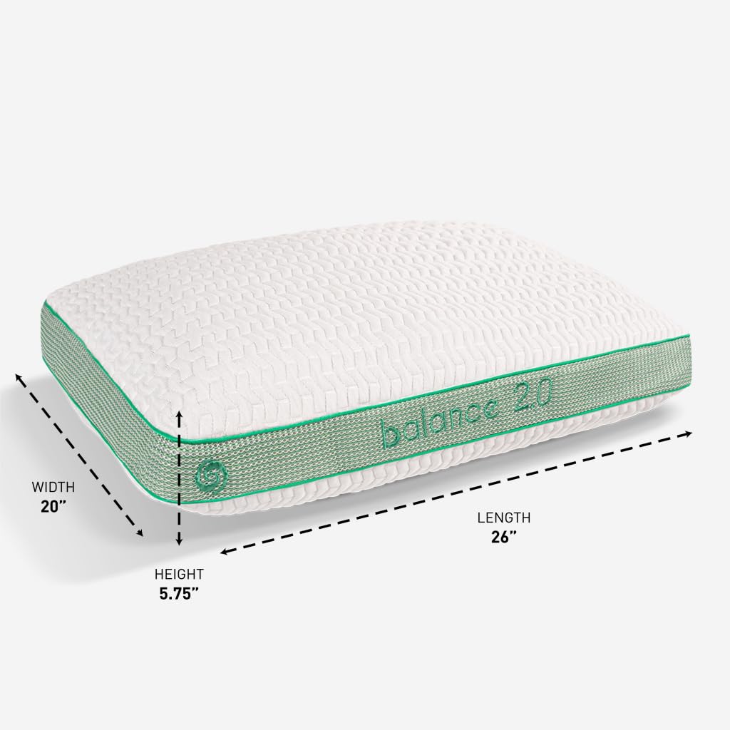 Bedgear Balance 1.0 Performance Pillow, Medium Support Bed Pillow for All Sleep Positions | Boost Blend Fill with Responsive Comfort & Air-X Mesh Ventilation | Washable Hypoallergenic Pillow