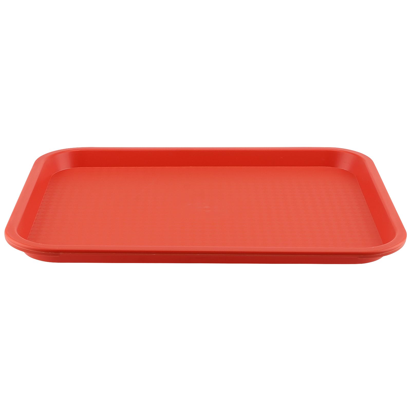 ZOENHOU 6 Pack 14 x 10 Inch Fast Food Tray, Rectangular Cafeteria Serving Trays, Plastic Trays for Food, Black