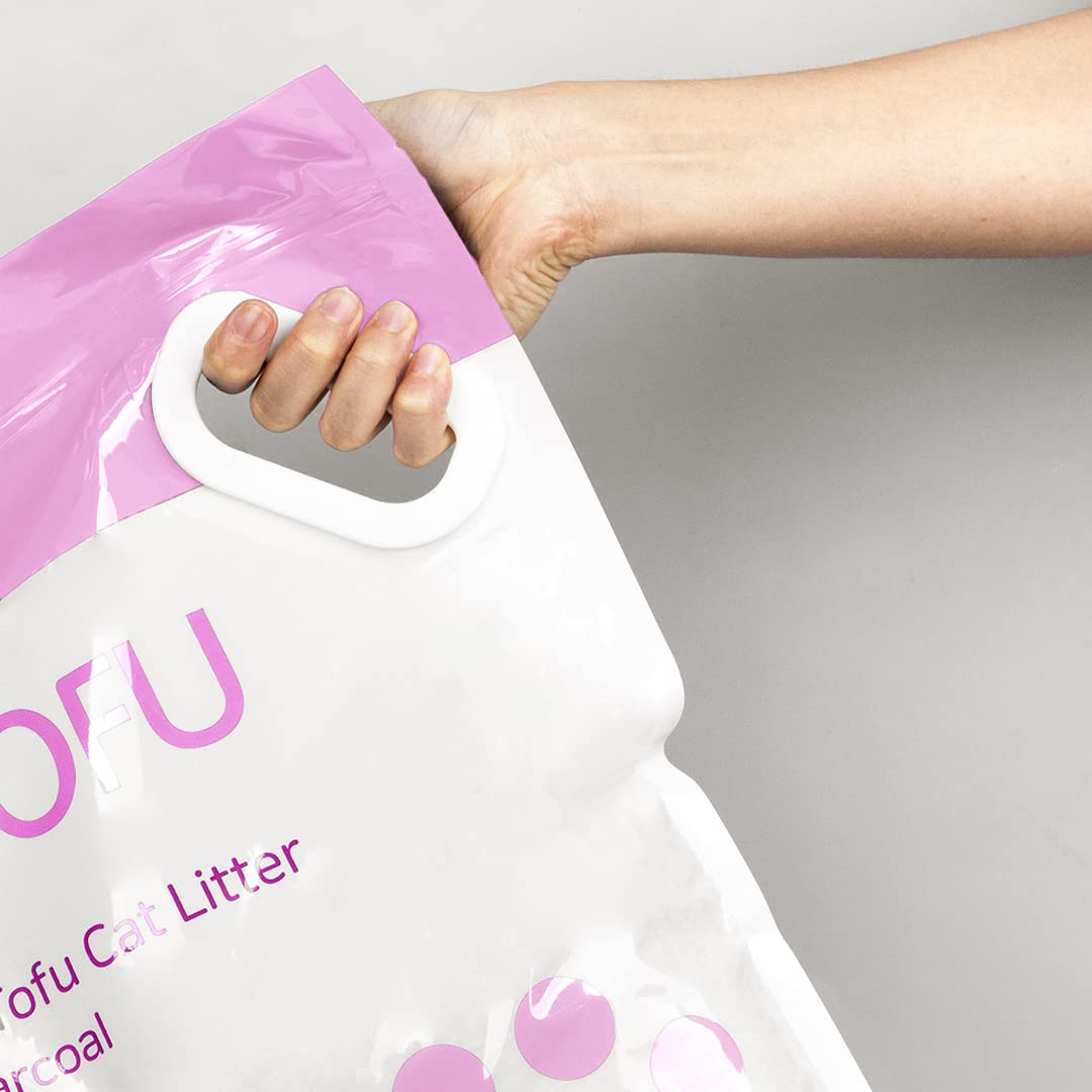 I AM TOFU - Natural Flushable Tofu Cat Litter, Low Dust Lightweight Clumping Litter, Odor Control (10 lb Bag, Charcoal)