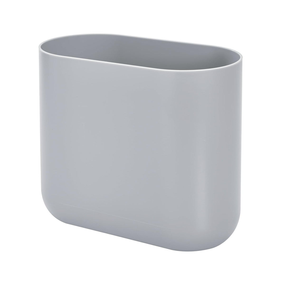 iDesign Small Slim Plastic Bathroom Trash Can, Black | Garbage Can for Bedroom, Office, Desk, Dorm