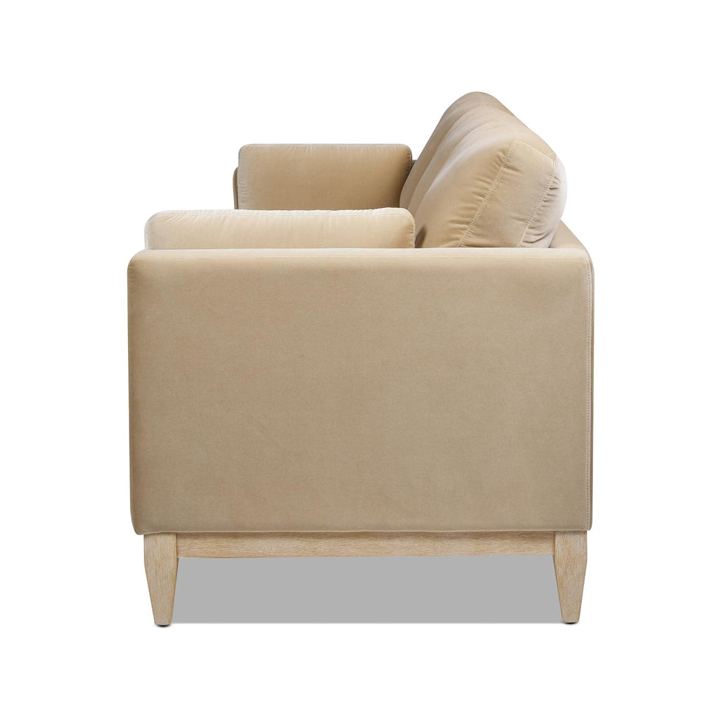 Jennifer Taylor Home Knox 84" Modern Farmhouse Performance Velvet Fabric Living Room Sofa Couch in Burnt Orange
