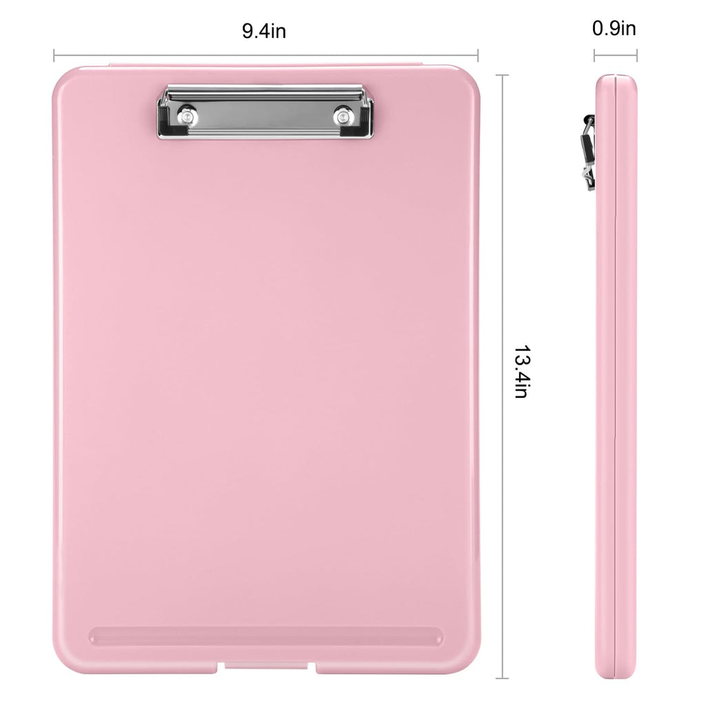 Sooez Clipboard with Storage, Plastic Storage Clipboards with Low Profile Clip, Nursing Clip Boards Foldable, Hanging Clipboard Case for Work, Teacher, Classroom Must Haves, Office School Supplies