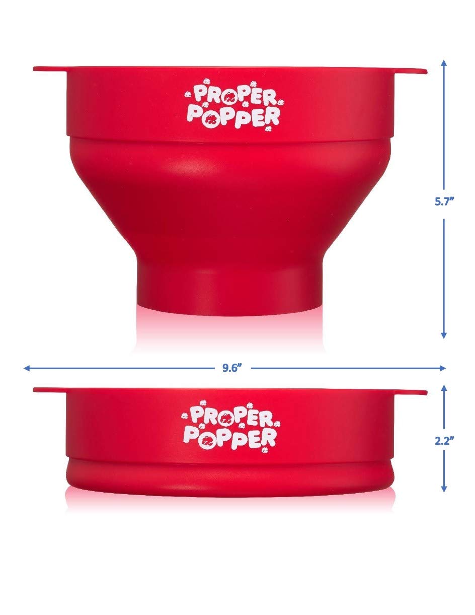 The Original Proper Popper Microwave Popcorn Popper, Silicone Popcorn Maker, Collapsible Bowl BPA Free & Dishwasher Safe - (Aqua)