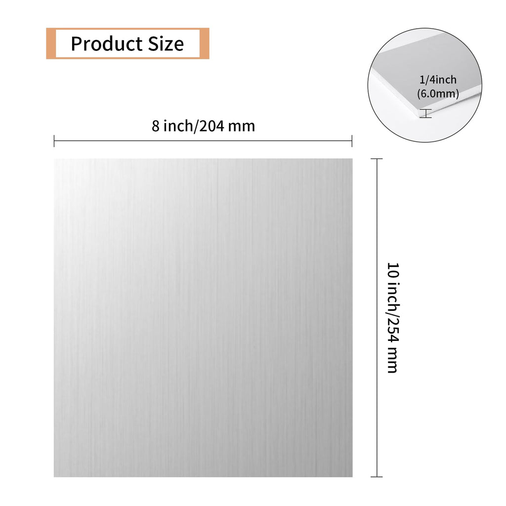 5PCS 6061 Aluminum Sheet Metal 1/4" x 4" x 4", Aluminum Plates Covered with Protective Film, Heat Treatable Aluminum Flat Bar for DIY Craft, Industry