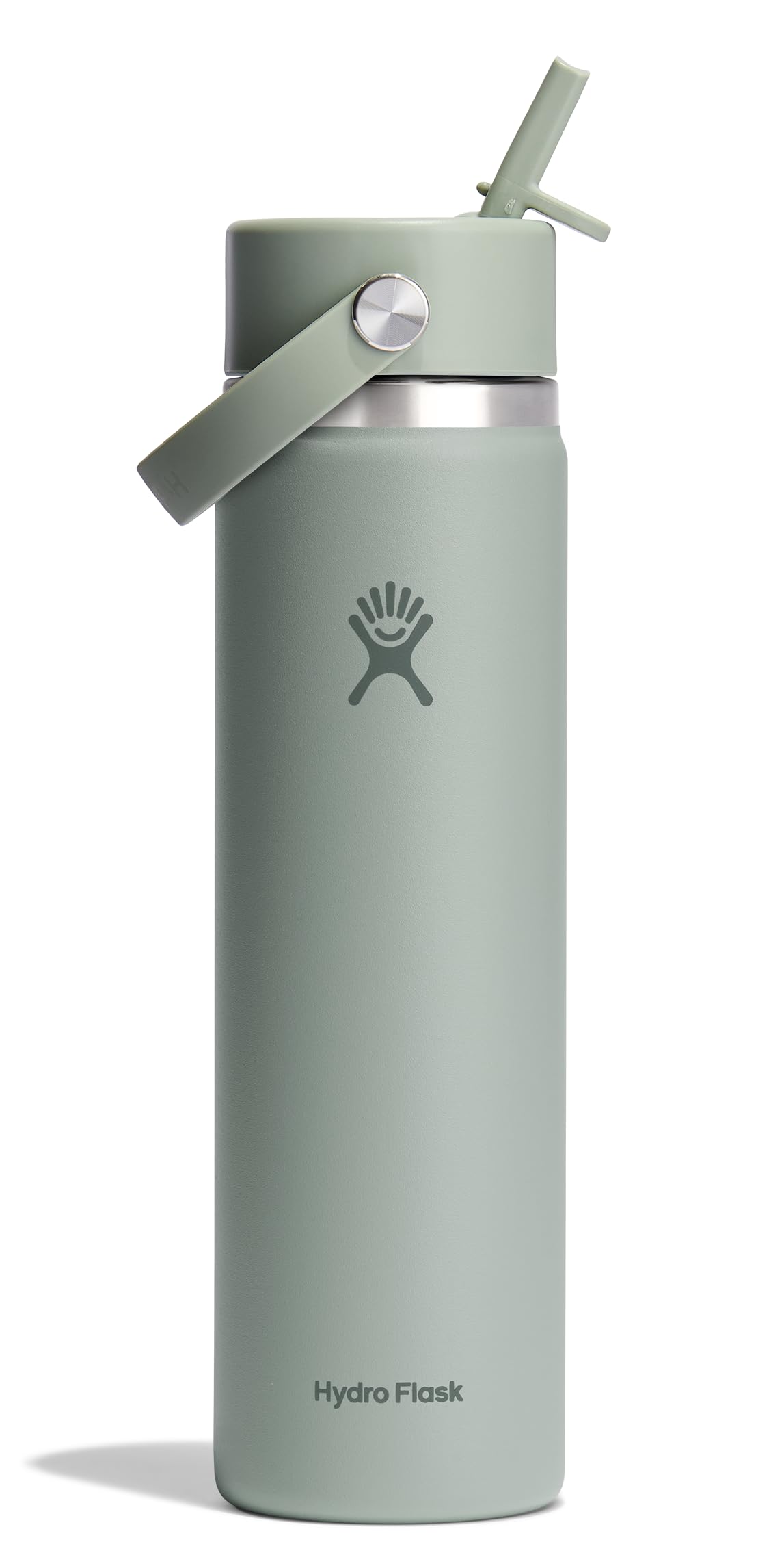 Hydro Flask Water Bottle - Insulated Stainless Steel - Wide Straw Lid, Non Spill, Leakproof in 24 Oz Forest Green Arc