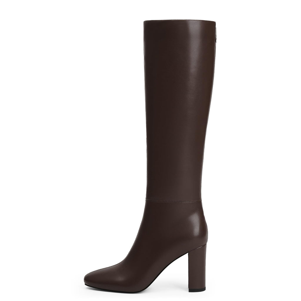 Modatope Knee High Boots for Women Chunky Heel Rounded Toe Womens Tall Boots