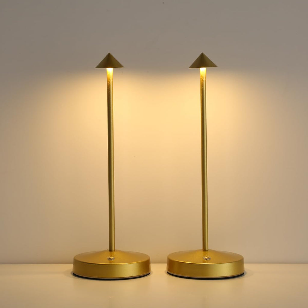 Rechargeable Cordless Lamps,3000mAh Battery Operated Table Lamp,Portable LED Touch 2 Levels Brightness Dimmable Bar Lamp,Battery Powered Lamps for Bars,Restaurant,Living Room(2 Pack,Rust)
