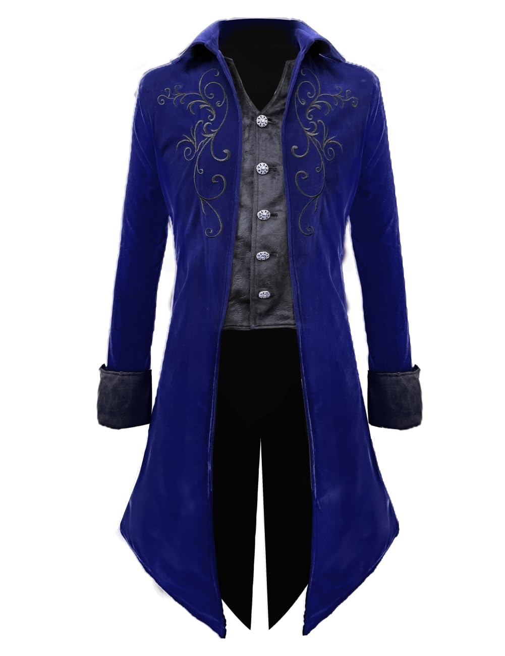Crubelon Mens Steampunk Tailcoat Jacket Gothic Medieval Victorian Frock Coat