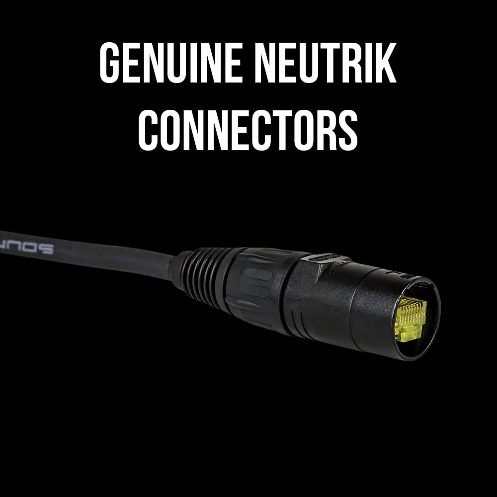 Sound Tools SuperCAT Professional Grade Shielded CAT5e etherCON Cable – High-Speed Ethernet Cable with 6Gbps Data Transfer – Flexible Polyurethane Jacket & Neutrik Connectors (3 feet, Black)