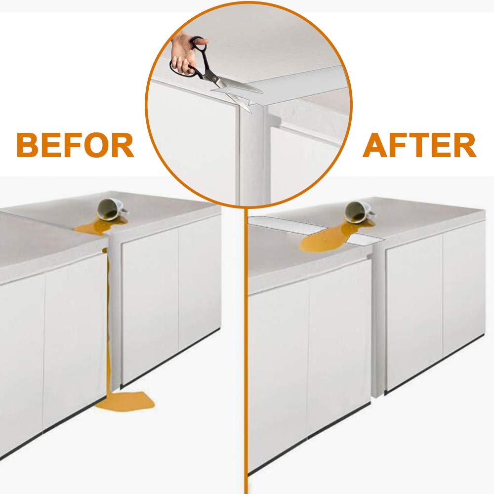 FLSEPAMB Silicone Stove Gap Covers, 2 Pack Heat Resistant Oven Gap Filler Seals Gaps with Anti-Slip Mirror Base, Stain Resistant Stove Counter Gap Cover Silicone Strips Between Stovetop and Counter