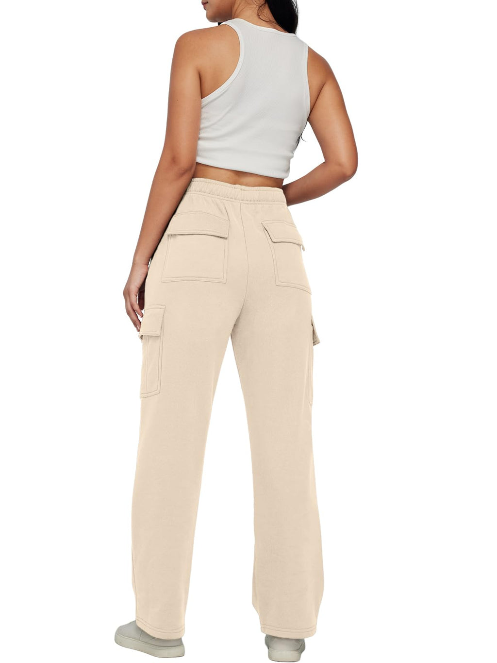 AUTOMET Womens Cargo Sweatpants Baggy Fleece High Waisted Joggers Sweat Pants Athletic Pants