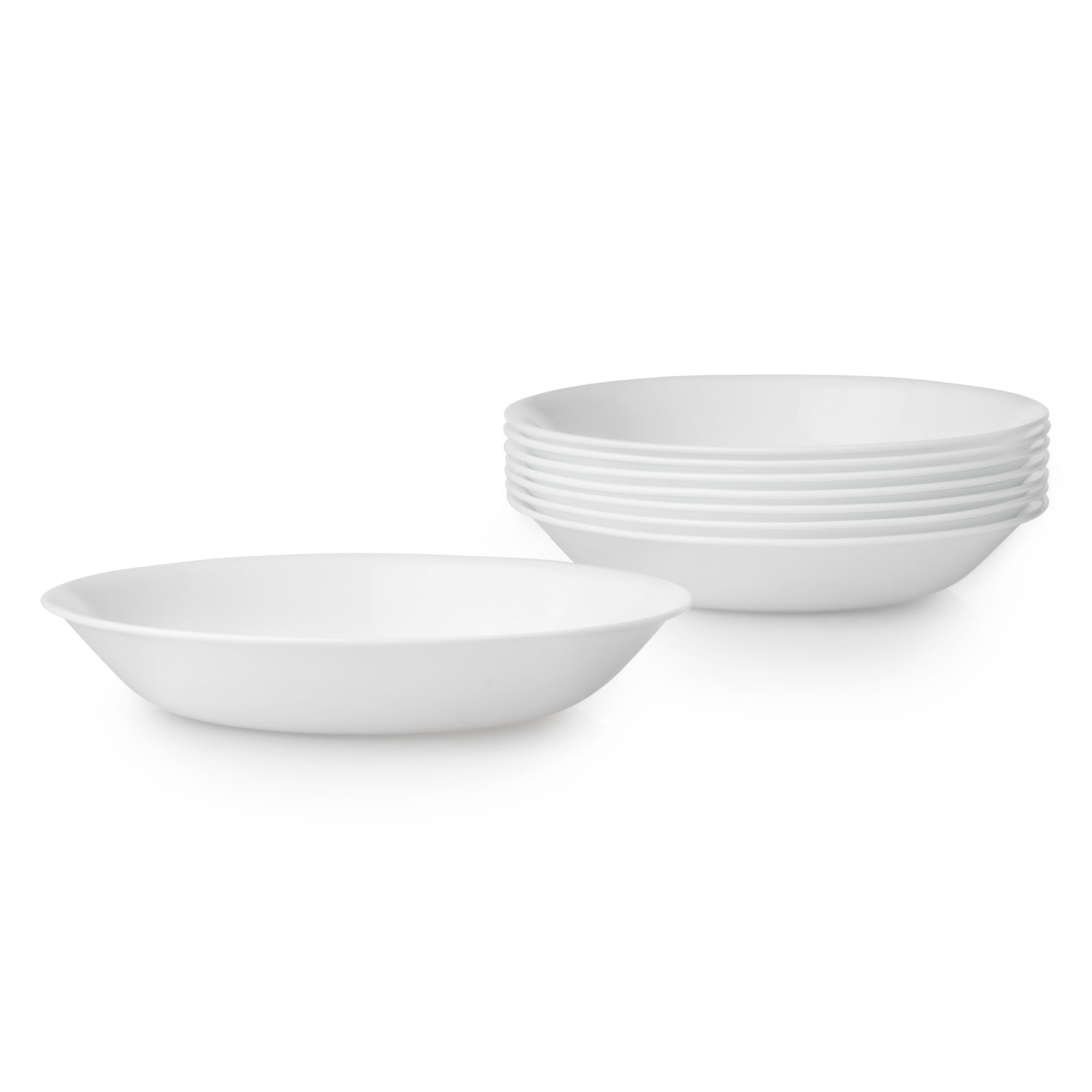 Corelle 3125 Vitrelle Glass Winter Frost Cereal Bowl, White, 18 oz, Pack of 6