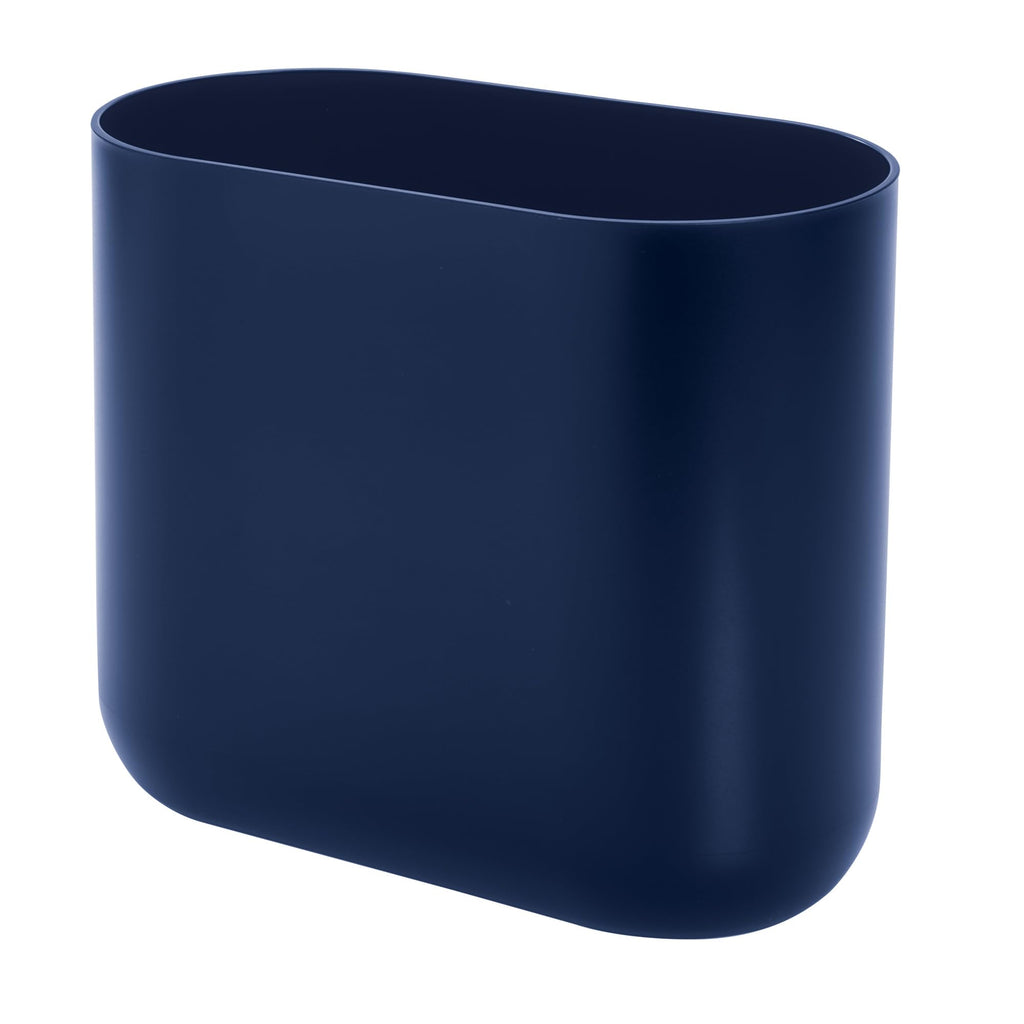 iDesign Small Slim Plastic Bathroom Trash Can, Black | Garbage Can for Bedroom, Office, Desk, Dorm