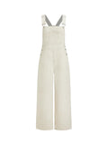 CIDER Overalls for Women Leopard Pocket Buckle Up Wide Leg Jumpsuit