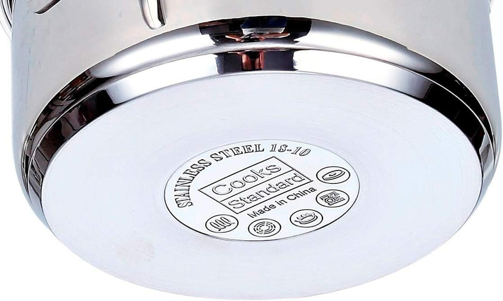 Cooks Standard Classic 6 Quart Stock Pot with Lid, Stainless Steel Dutch Oven