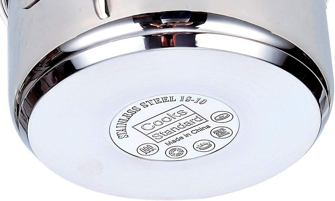 Cooks Standard Classic 6 Quart Stock Pot with Lid, Stainless Steel Dutch Oven
