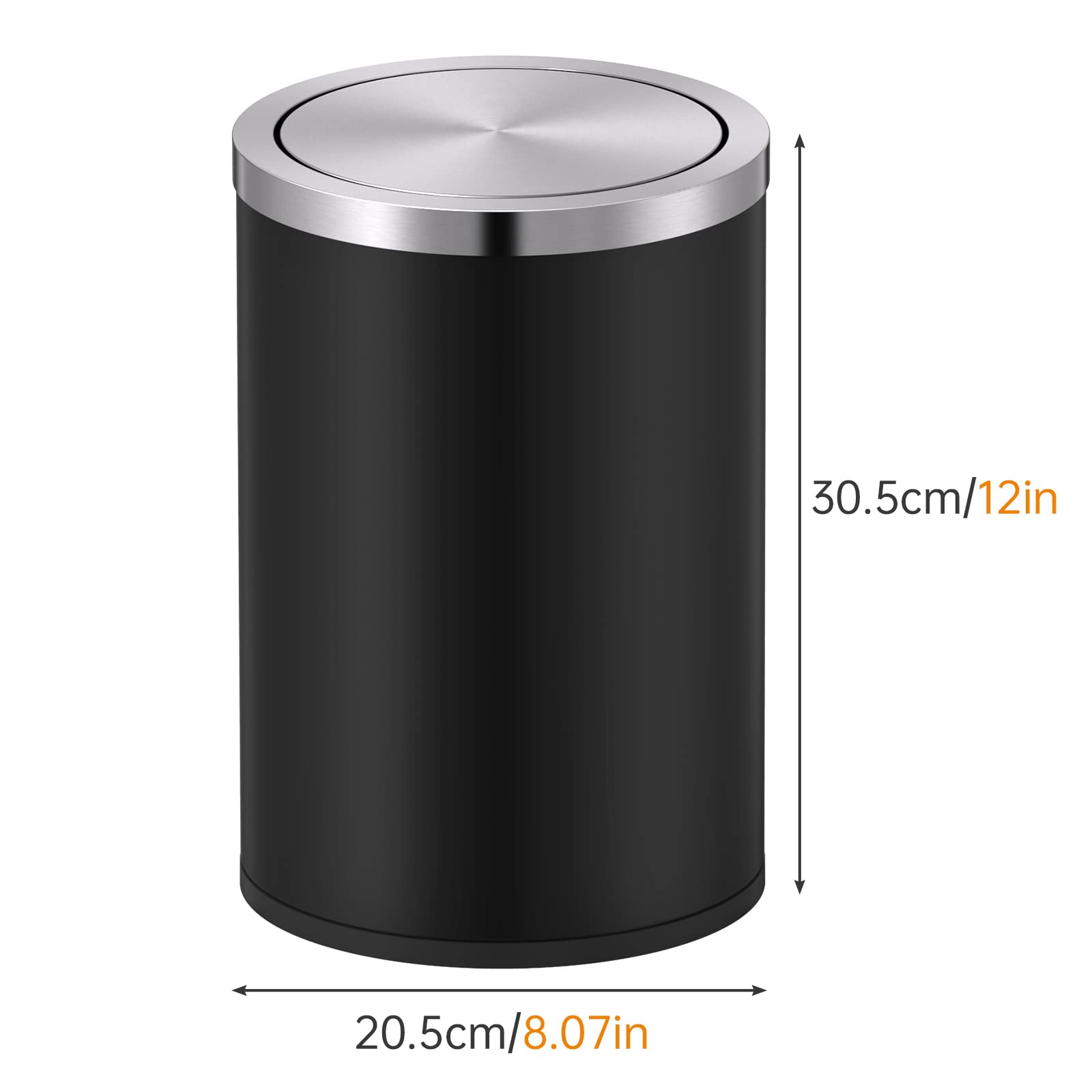 Mini Trash Can with Lid, Desktop Small Trash Can Recycling Bin Cute Metal Garbage Can for Tabletop Countertop Use,Stainless Steel 0.4Gal/1.5L Waste Bin for Office Parlor Car Bedroom,Swing Lid Open