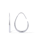 PAVOI 14K Gold Plated 925 Sterling Silver Post Lightweight Teardrop Hoop Earrings for Women | Large Oval Pull-Through Statement Earrings