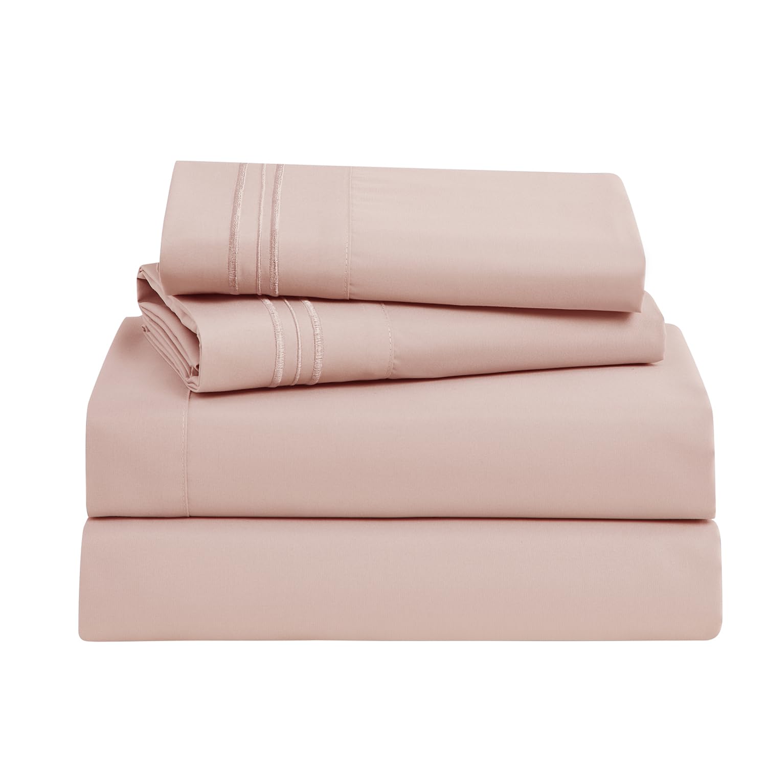 Clara Clark Bed Sheets, Premier 1800 Series 4 Piece Bed Sheet Set, Deep Pocket, Wrinkle, Fade, Stain Resistant, Luxury Soft Bedding Sheets & Pillowcases, Twin, Beach Blue