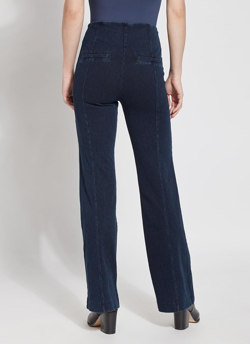 Lyssé Denim Trouser High Waisted Stretch Jeans for Women – Wide Leg Pull-On Pants with Flattering Fit & Soft Fabric