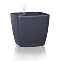 Dexceder 9x8 Self Watering Planter (Black High Gloss) | Inner Mat Design, Thickened Table Flower Plant Pot with Water Level Indicator Indoor Outdoor