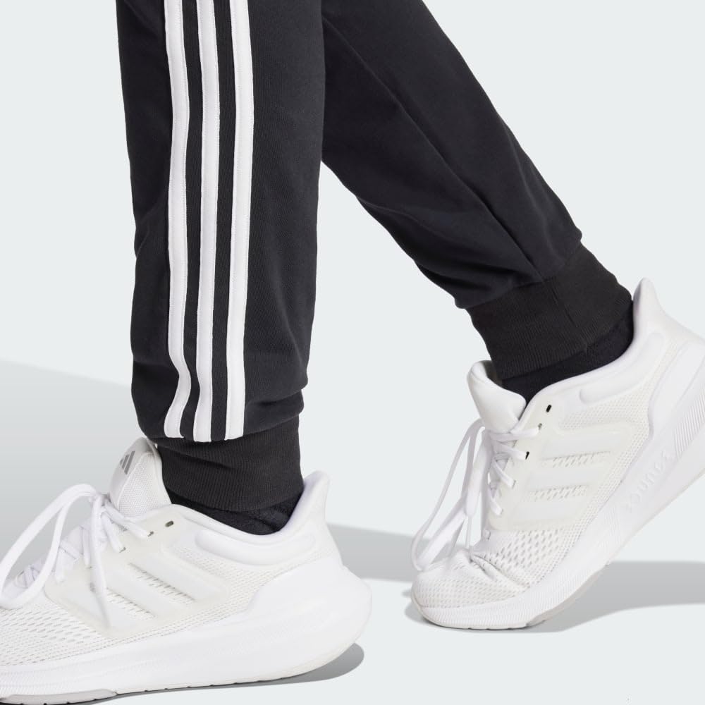 adidas Womens 3-Stripes Drawstring Sweatpants Training Casual - Black