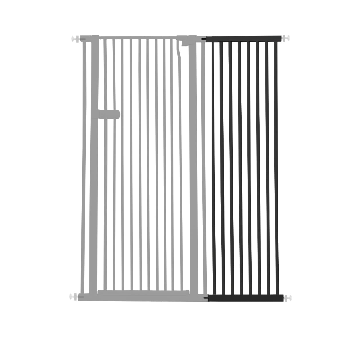 Lumizone Extra Tall Cat Gate Extension Kit 55.12" High 4.13" Wide Black | Tall Pet Gate Dog Gate for Doorway Hallway Stairs Pressure Mounted Extra Wide 1.37" Gap No Drilling