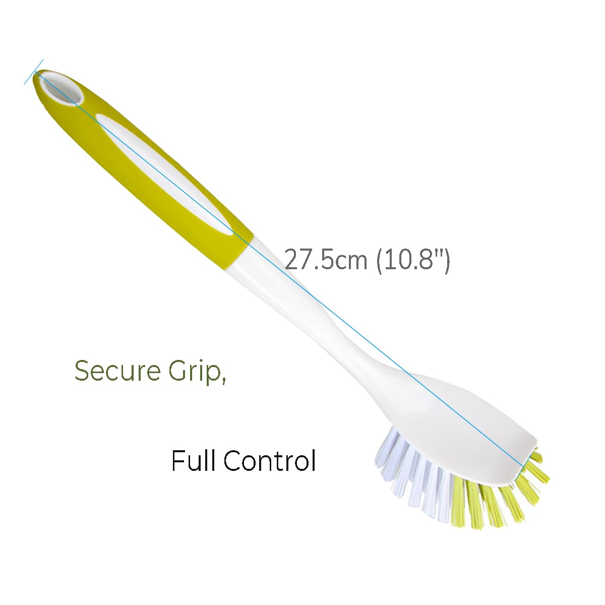 Dish Brush with Handle, Firm & Stiff Bristles Dish Scrubber for Pots, Pans & Sink Cleaning, 2 Pack