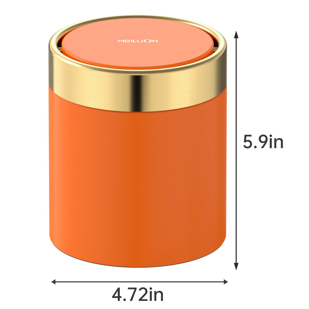 Mini Trash Can with Lid, Desktop Small Trash Can Recycling Bin Cute Metal Garbage Can for Tabletop Countertop Use,Stainless Steel 0.4Gal/1.5L Waste Bin for Office Parlor Car Bedroom,Swing Lid Open