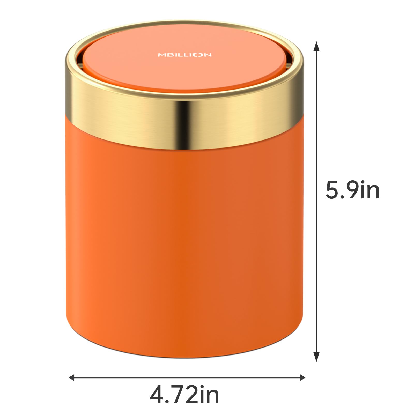 Mini Trash Can with Lid, Desktop Small Trash Can Recycling Bin Cute Metal Garbage Can for Tabletop Countertop Use,Stainless Steel 0.4Gal/1.5L Waste Bin for Office Parlor Car Bedroom,Swing Lid Open
