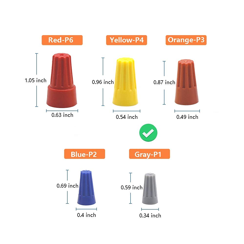 300 Pcs Red Electrical Wire Connectors Screw Terminals, with Spring Insert Twist Nuts Caps (AWG 18-10)
