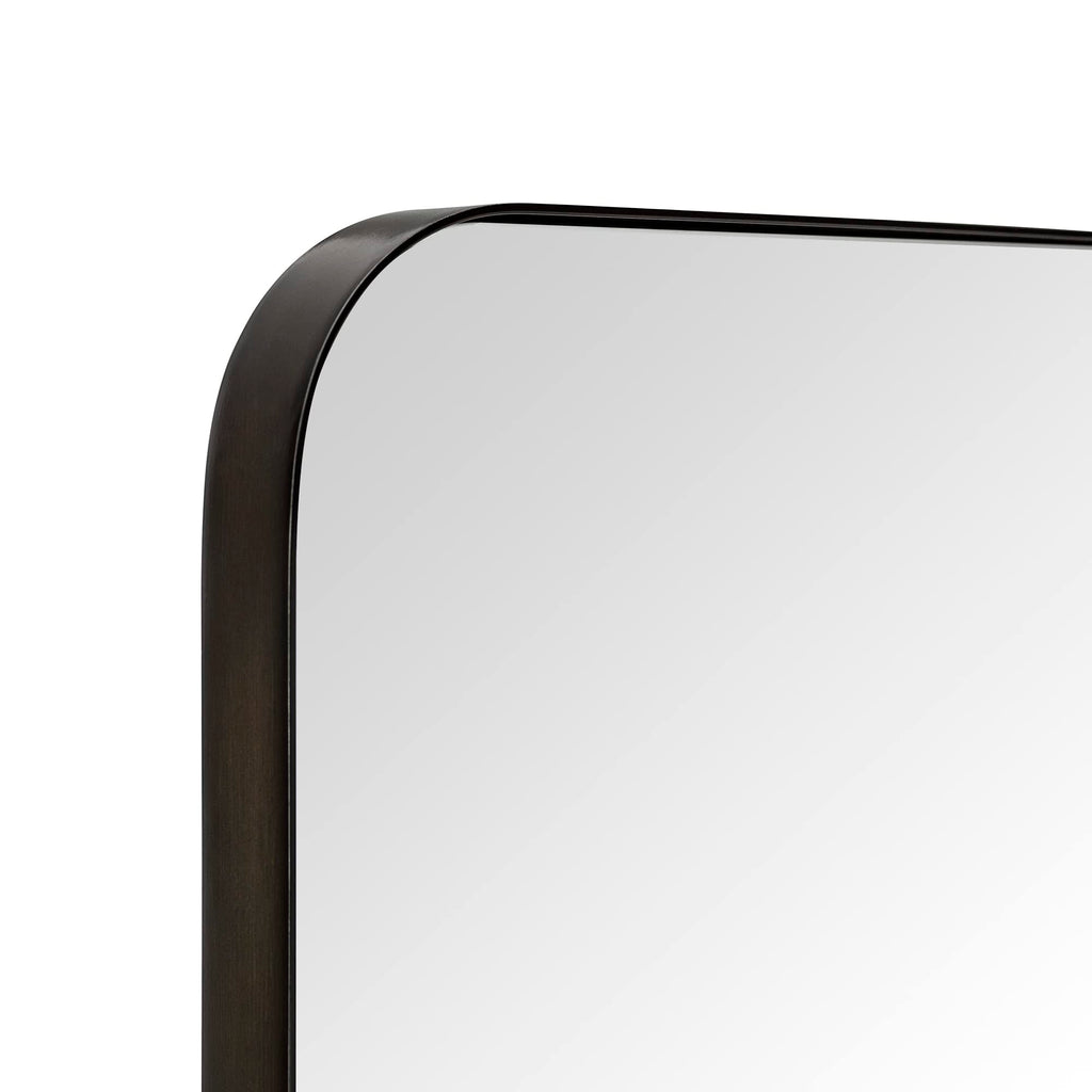 GRACTO 20x30 inch Brushed Nickel Stainless Steel Metal Framed Bathroom Mirror for Wall Mounted Rounded Rectangular Bathroom Vanity Mirror