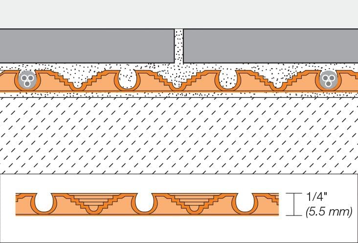 Schluter Ditra-Heat Electric Floor Heating Membrane, 1/4" Thickness | Ideal for Tiles and Stone, Uncoupling, Waterproofing, Vapor Management and Load Support, 134.5 Square Feet Roll - DH512M
