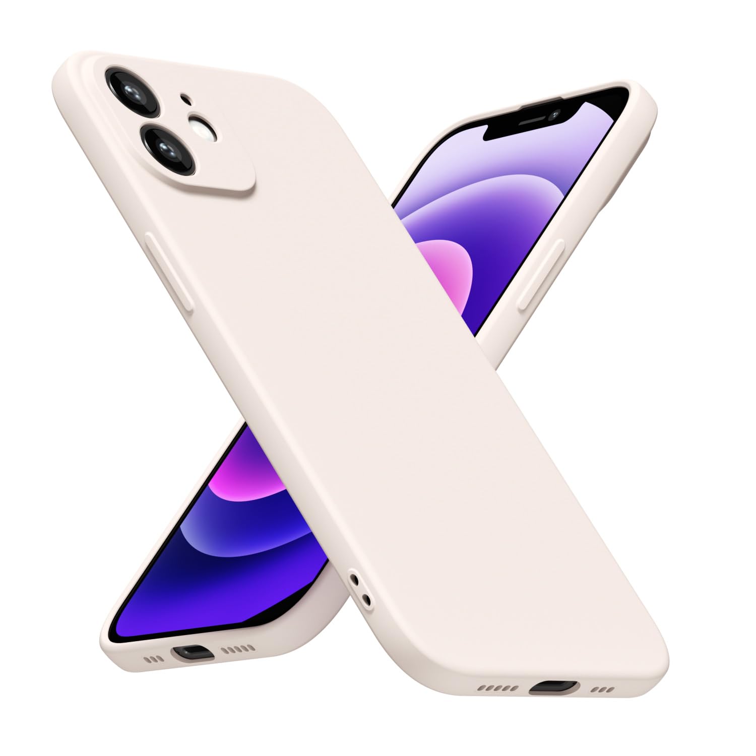 LoeoeL for iPhone 8 Plus/ 7 Plus Phone Case Silicone, Minimalist Ultra Thin Slim Soft Rubber Gel Solid Color Matte TPU Cute Case for Women, Girly Aesthetic Design & Camera Cover, Beige Stone Cream