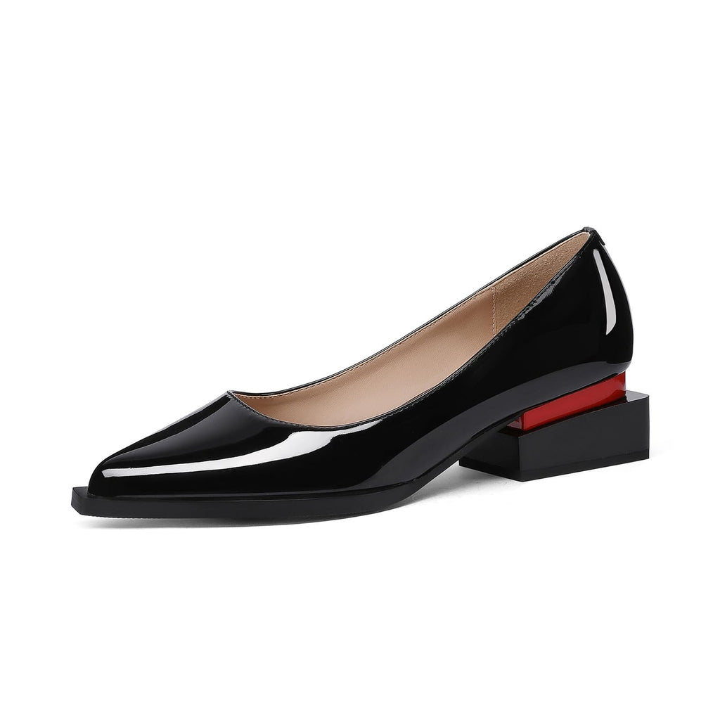 LingxiaUne Dress Shoes for Women, Comfortable Dressy Flats, Womens Chunky Heel Pumps with Arch Support and Pointed Toe