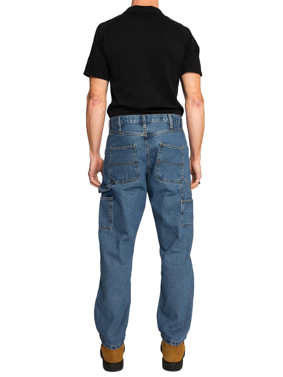 FULL BLUE Carpenter Denim Jeans, Relaxed Fit, Utility Pocket & Hammer Loop