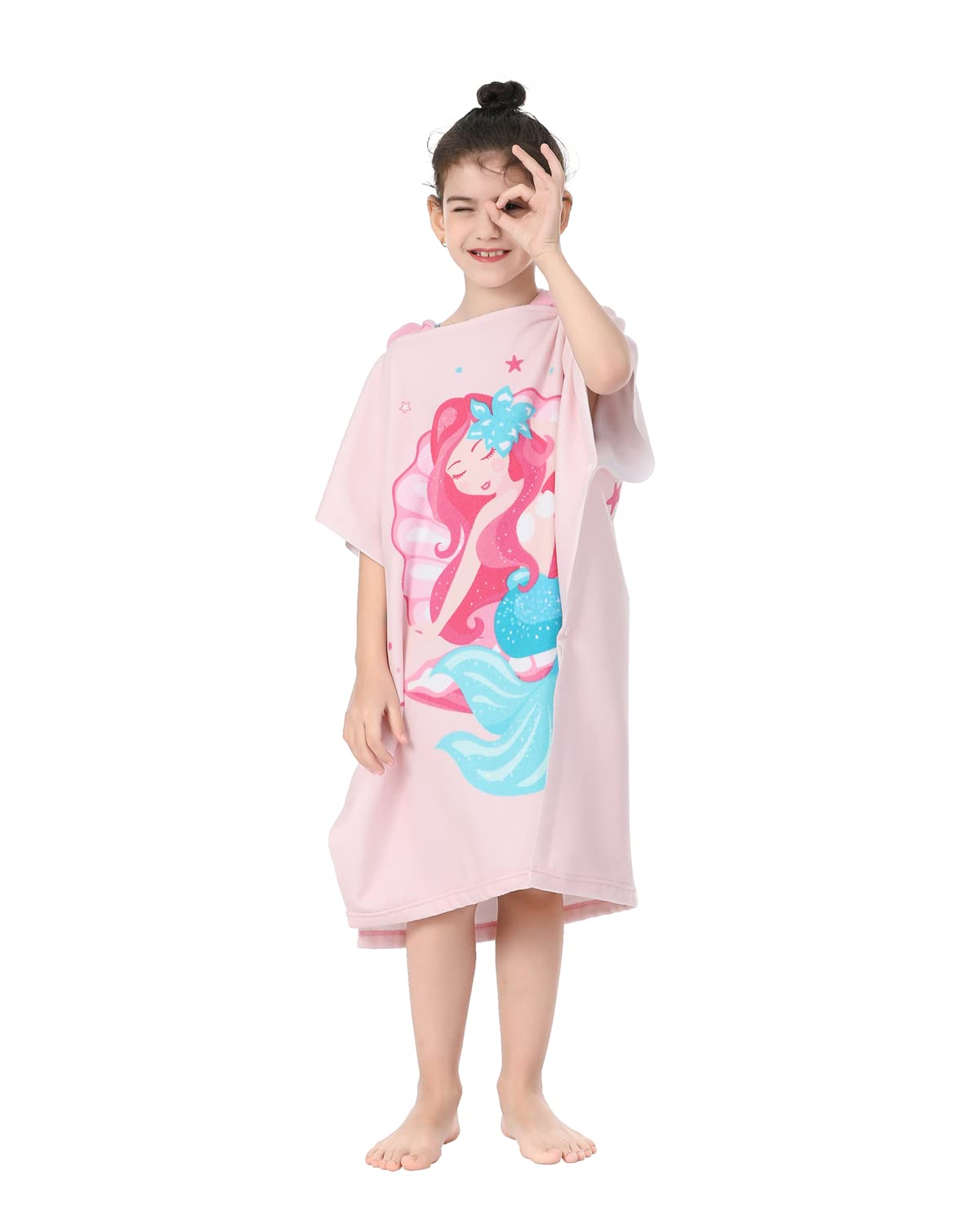 Soft Microfiber Swim Cover-ups for 3 to 10 Years Old Kids Hooded Bath Beach Poncho Towels (Alligator, Fits 3-10 Years)